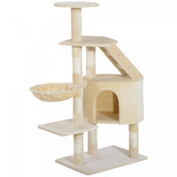 Pawhut 49 '' Arbre A Chat Tour Chaton Griffoir Griffoir Escalade Centre D'activite Maison De Jeu Meu