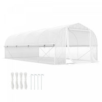 Outsunny Serre Tunnel 19,5' X 10' Avec Porte A Parois Laterales En Maille