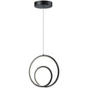 Luminaire suspendu Gabriel de Dainolite en silicone blanc qui diffuse la lumière, avec fini noir mat et ampoule à DEL de 22 W
