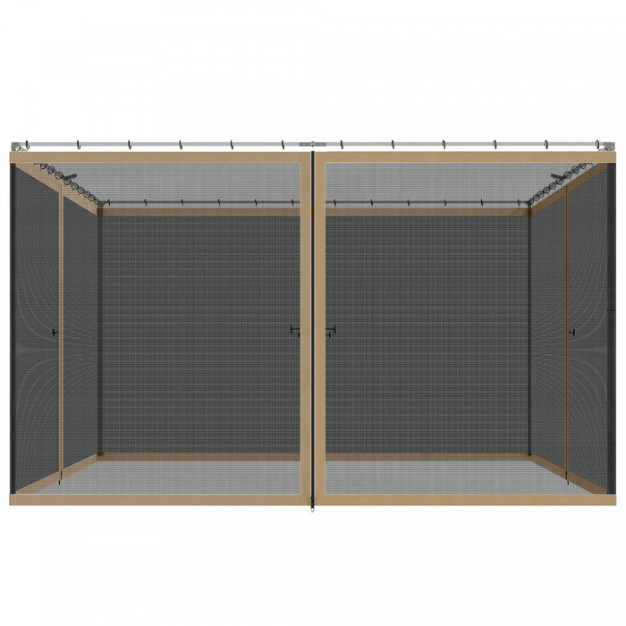 Outsunny Moustiquaire de Remplacement pour Gazebo 10' x 12', Kaki