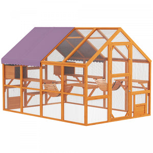 Enclos Exterieur Pour Chat Catio Avec Auvent, Ponts