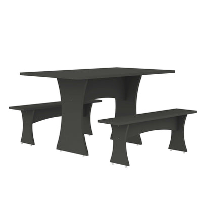 Coney Mid-Century Modern 3-Piece Dining Set in Charcoal Gray | Ensemble de salle a manger Coney style milieu du siecle, 3 pieces, gris charbon