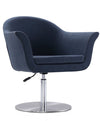 Chaise d’appoint réglable pivotante Voyager de Manhattan Comfort en métal brossé et en tissu - bleu fumé