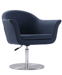 Chaise d’appoint réglable pivotante Voyager de Manhattan Comfort en métal brossé et en tissu - bleu fumé
