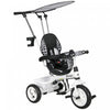 Qaba Tricycle Pour Enfants, Poussette 4 En 1 Avec Guidon Amovible, Barriere De Securite Et Harnais 5 Points, Auvent, Panier De Rangement, Pour Tout-petits De 12 A 60 Mois, Blanc