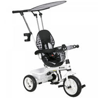 Qaba Tricycle Pour Enfants, Poussette 4 En 1 Avec Guidon Amovible, Barriere De Securite Et Harnais 5