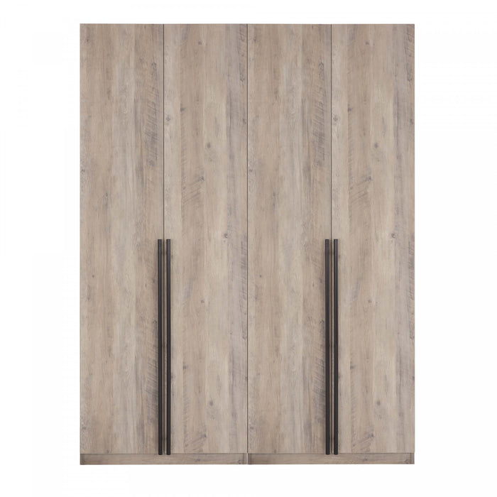 Armoire-penderie moderne Lee 2 pieces en gris rustique