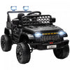 Qaba Voiture Electrique 12 V Alimente Par Batterie Pour Enfants Avec Telecommande, Suspension A Ressort, 3 Vitesses, Klaxon Musical Usb, Phares Led, Noir