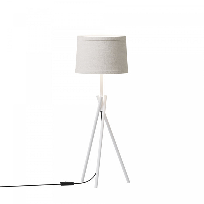 Élégante lampe de table blanche de 26 po à pattes croisées avec abat-jour en tissu 