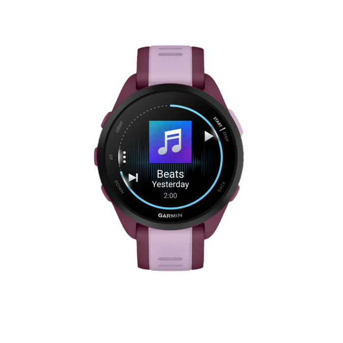 Garmin Forerunner® 165 Montre Gps Intelligente - Suivi De La Sante Avec Ecran Amoled - Baie/lilas