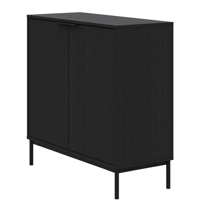 Armoire de rangement mince Nordika à 2 portes - noire