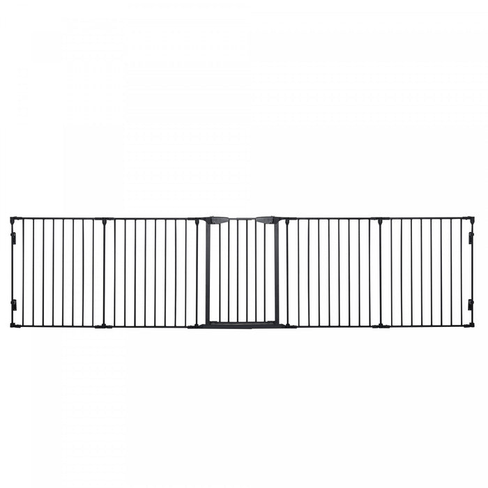 Pawhut Parc D'interieur Pliable Pour Chien De Petite Et Moyenne Taille Avec Porte, 5 Panneaux, 29\" De Haut, Pour Escalier, Porte, Couloir, Noir