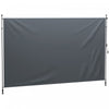 Outsunny Auvent De Patio Retractable, Ecran De Confidentialite, Gris Fonce