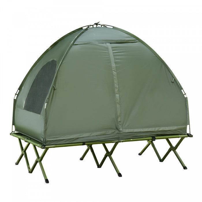 Tente de camping pliable et portable Outsunny Camping Combo, vert fonce