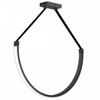 Luminaire suspendu Regan de Dainolite en silicone blanc qui diffuse la lumière, avec fini noir mat et ampoule à DEL de 50 W