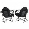 Outsunny Lot De 2 Chaises De Camping Hamac Avec Dossier Reglable