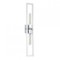Grande applique murale Wisteria de Dainolite avec fini chromé poli et 2 ampoules