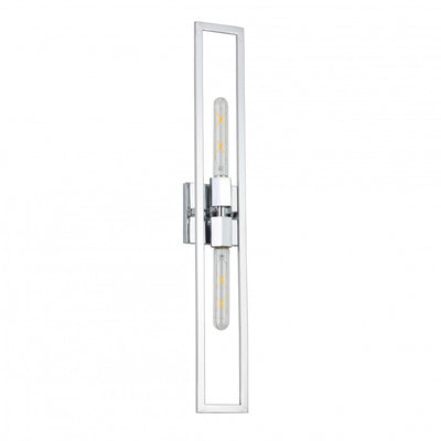 Dainolite Wisteria 2 Light Wall Sconce Tall Polished Chrome Lamp|Grande applique murale Wisteria de Dainolite avec fini chromé poli et 2 ampoules
