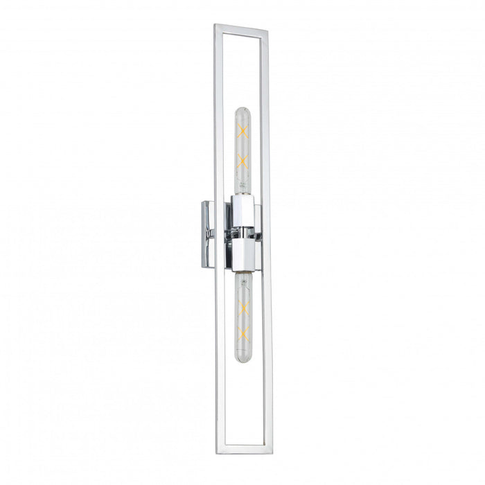 Grande applique murale Wisteria de Dainolite avec fini chromé poli et 2 ampoules