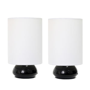 Ensemble de 2 mini lampes de table tactiles Gemini Colours de Simple Designs - noir
