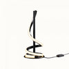 Lampe de table sculpturale courbée à DEL de 16 po noir mat 