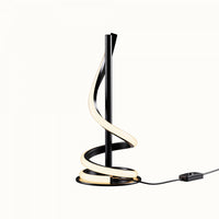Lampe de table sculpturale courbée à DEL de 16 po noir mat