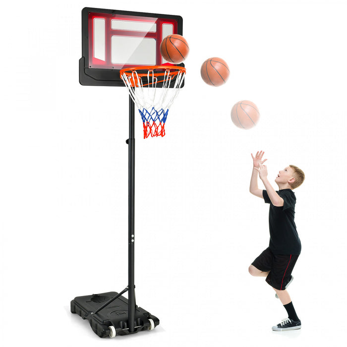 Panier De Basket Pour Enfants, Jouet De But De Basket Resistant Aux Intemperies Avec Hauteur Reglable De 132 A 250 Cm, Mini Panier De Basket Interieur Et Exterieur Pour Ecole, Gymnase, Allee