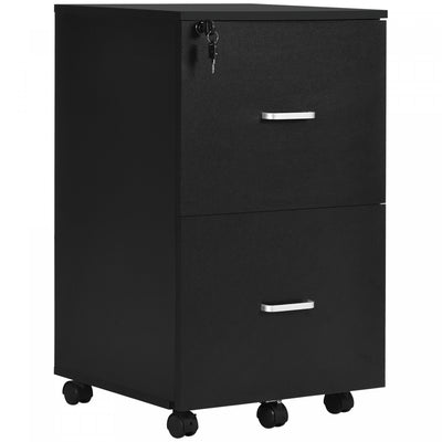 Vinsetto 2-drawer Mobile Office File Cabinet With Lock|Vinsetto Classeur De Bureau Mobile A 2 Tiroirs Avec Serrure