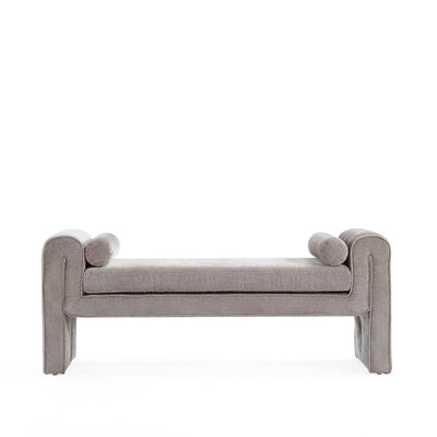 Concord Modern Glam Chenille Accent Bench in Dove | Banc d’appoint moderne glamour en chenille Concord, coloris colombe