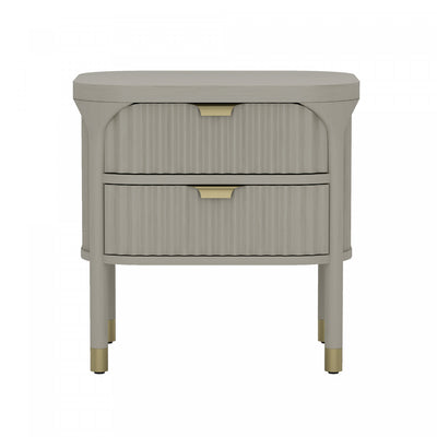 Park Contemporary 24" Solid Wood Nightstand in Gray (2-Drawer) | Table de nuit contemporaine Park 24" en bois massif gris (2 tiroirs)