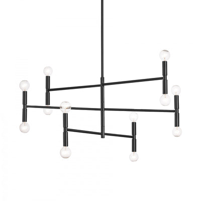 Dainolite Ava 12 Light Chandelier Medium Matte Black Lamp|Lustre moyen Ava de Dainolite avec fini noir mat et 12 ampoules