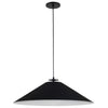 Luminaire suspendu Prudence de Dainolite avec abat-jour noir et blanc, fini noir mat et 1 ampoule