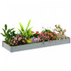 Outsunny Lit De Jardin Sureleve Galvanise 12x4x1pi, Fond Ouvert, Argent