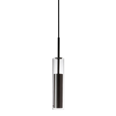 Dainolite Luna LED Pendant 6w Black Finish Clear Glass Lamp|Luminaire suspendu Luna de Dainolite en verre transparent, avec fini noir et ampoule à DEL de 6 W