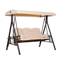 Outsunny Chaise Pivotante Robuste 3 Places Avec Siege Rembourre Pour Hamac De Salon D'exterieur Avec