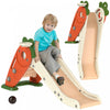 Qaba Toboggan Pour Tout-petits, Toboggan 3 En 1 Pour Enfants Avec Panier De Basket-ball, Grimpeur, Toboggan Interieur Pliable Sur Le Theme Du Radis Pour 1 A 3 Ans, Orange
