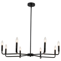 Lustre Colette de Dainolite avec fini noir mat et 8 ampoules