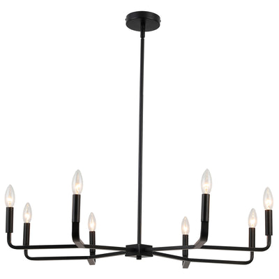 Dainolite Colette 8 Light Chandelier Matte Black Lamp|Lustre Colette de Dainolite avec fini noir mat et 8 ampoules