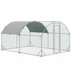Pawhut Grand Poulailler En Metal Galvanise, Avec Couvercle, Pour L'exterieur De La Cour 110.25 \"l X 149.5 \"l X 77.5 \"h