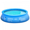 Outsunny Piscine Gonflable Familiale 104\" X 30\" Avec Pompe Manuelle Pour Enfants, Adultes, Exterieur Jardin Cour Bleu