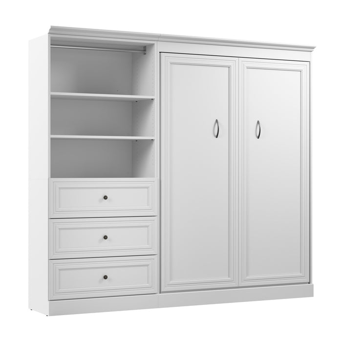 Lit double escamotable Versatile de Bestar avec organisateur de garde-robe et tiroirs (95 po [L]) - blanc