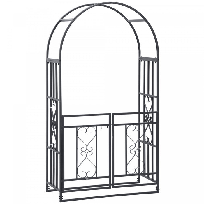 Outsunny Arche De Jardin En Acier De 81 Po Avec Porte Pelouse Cour Arriere