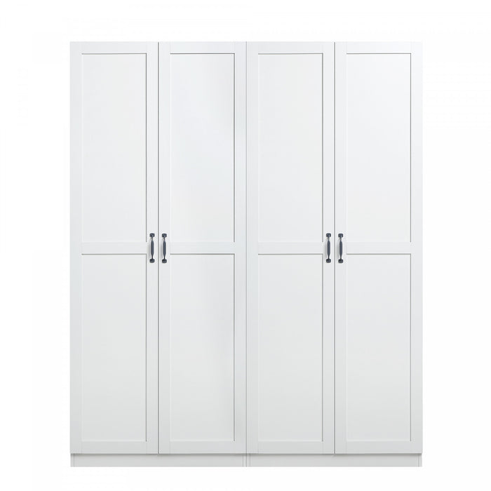 Armoire de rangement moderne Hopkins 30\" en blanc (4 etageres) - Lot de 2