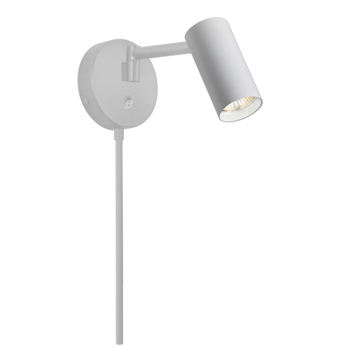 Projecteur mural Stanly de Dainolite avec bras articulé, fini blanc mat et 1 ampoule