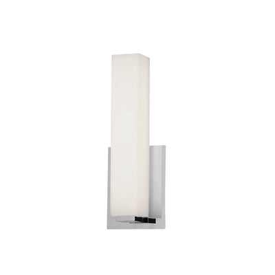 Dainolite Vonte Wall Sconce 12w Polished Chrome Light White Glass Lamp|Applique murale Vonte de Dainolite en verre blanc, avec fini chromé poli et ampoule de 12 W
