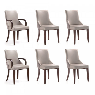 Shubert Modern 6-Piece Dining Chair Set in Light Gray | Ensemble de 6 chaises de salle a manger Shubert Modern en gris clair