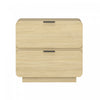 Table de nuit contemporaine moderne Chrystie 66 cm en bois naturel (2 tiroirs)