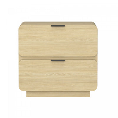 Chrystie Contemporary Modern 26" Nightstand in Natural (2-Drawer) | Table de nuit contemporaine moderne Chrystie 66 cm en bois naturel (2 tiroirs)