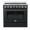 Cuisiniere electrique Paolo 36 pouces, noire, 5,44 pi³ - FFSEL6011-36BLK