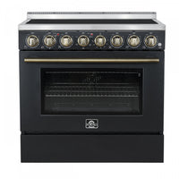  Cuisiniere electrique Paolo 36 pouces, noire, 5,44 pi³ - FFSEL6011-36BLK